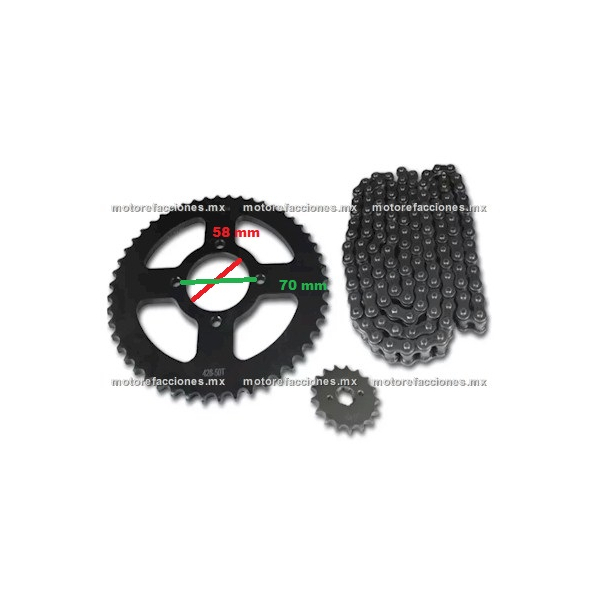 Kit de Sproket 50/17T + 428H - Vento Crossmax 200 - Crossmax 150