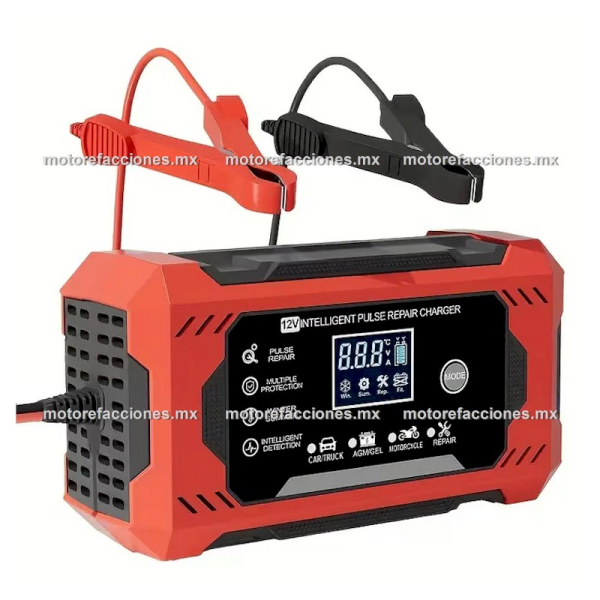 Cargador de Pulso Inteligente para Baterías de Moto y Auto 12v