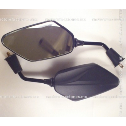 Espejos Negros Rombo Grandes - 8mm