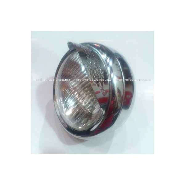 Faro Universal Cromado METALICO - Moto tipo Custom - Suzuki GN125 - GN250