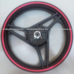 Rin Trasero Italika EX200 / RT200 - (Negro c/ Rojo)