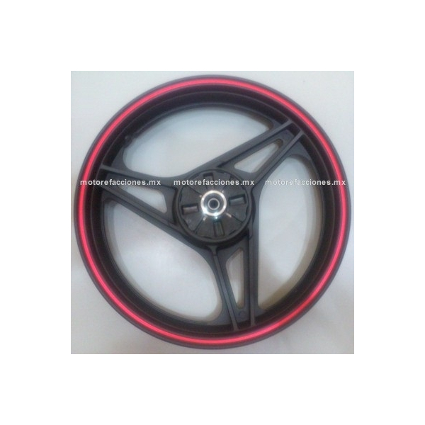 Rin Trasero Italika EX200 / RT200 - (Negro c/ Rojo)