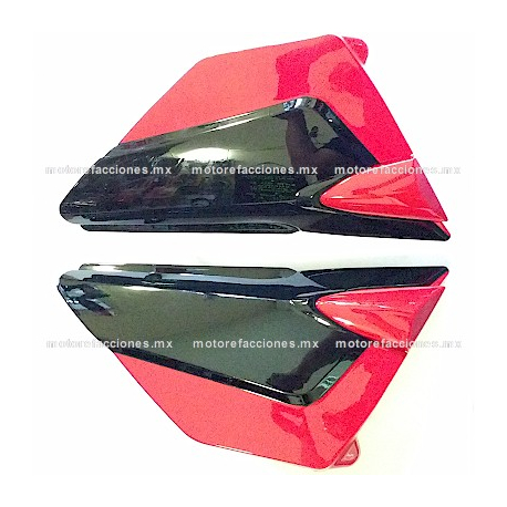 Cubiertas Laterales - Italika FT125 Sport (rojo c/ negro) Par