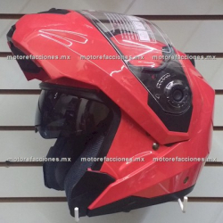 Casco Integral Abatible c/ Gafas CERTIFICADO - (rojo) talla M