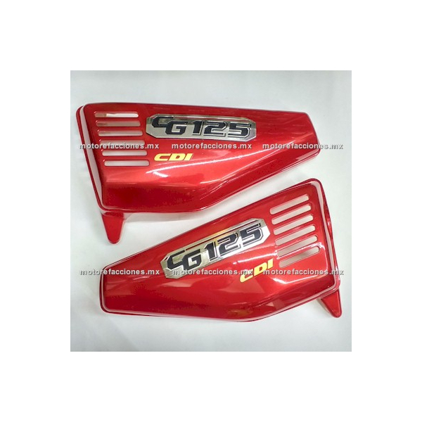 Cubiertas Laterales - Italika FT125 Clasica / XFT125 - Honda CG125 (rojo) Par