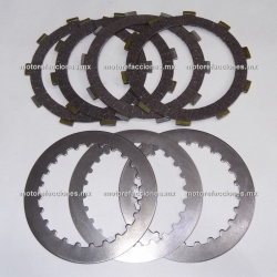Jgo Pastas de Clutch y Discos Yamaha FZ16 - FZ 2.0 - 7 pzas