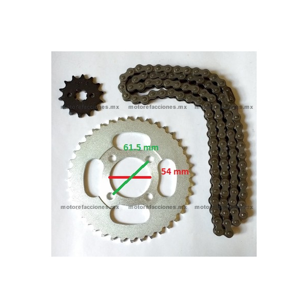 Kit de Sproket, Piñon y Cadena - (40/14T + 420H) - Italika ST70 - ST90 - DT90