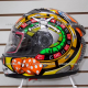 Casco Cerrado CERTIFICADO (Negro c/ Graficos Poker) talla G - Doble Visor