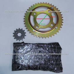 Kit de Sproket, Piñon y Cadena Reforzada - (44/14T + 428H) - Honda Titan 125