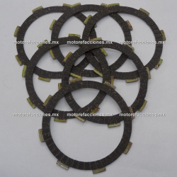 Pastas de Clutch Motocicletas 250cc (6 pzas) - Dinamo - Toromex - Honda Rebel 250 (motor en linea)