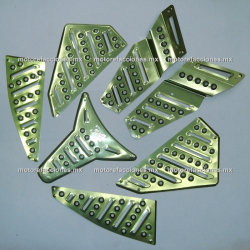 Tapete de Aluminio - Italika WS150 / WS175 / DS125 / DS150 / GS150 / GTS175 / TRN175 - Yamaha Bws (verde)