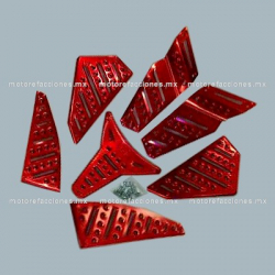 Tapete de Aluminio - Italika WS150 - WS175 - DS150 - GS150 - GTS175 - TRN175 - Yamaha Bws - Rojo