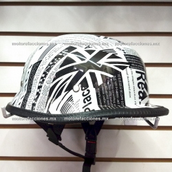 Casco tipo Nazi Blanco con Diseño
