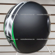 Casco Cerrado STEEL Negro Mate Franja Bco c/ Verde talla XL