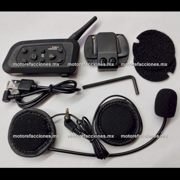Intercomunicador Bluetooth Stereo p Casco Moto GPS Musica