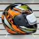 Casco Integral INTREPID Cerrado Negro c/ Graficos Verde y Naranja - Talla XL