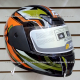 Casco Integral INTREPID Cerrado Negro c/ Graficos Verde y Naranja - Talla XL