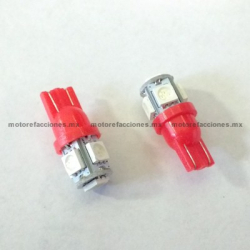 Foco Pellizco Rojo Hiper-LED 12v de 5 unidades - (Blister 2 pzas)
