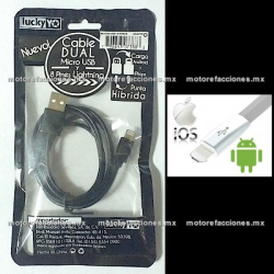 Cable Hibrido Android / IOS Micro USB para Celular (blanco)